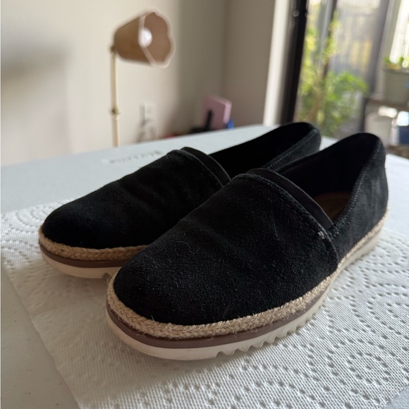 Clarks Black Suede Slip-Ons - Picture 2 of 5